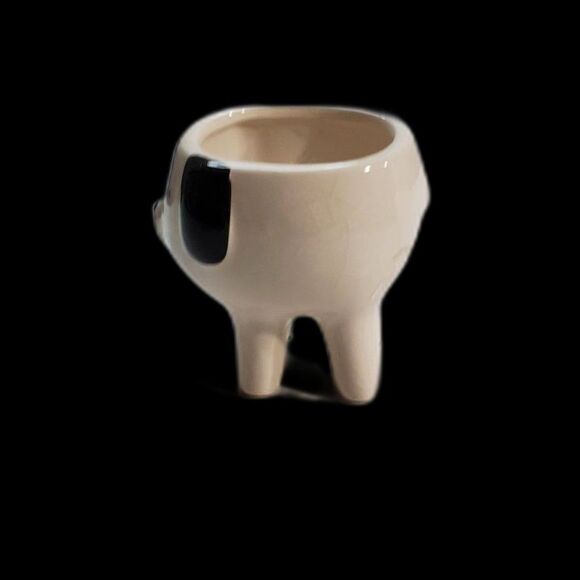 Furry Friends Planter Black and White Dog by Shey West - Picture 2 of 6